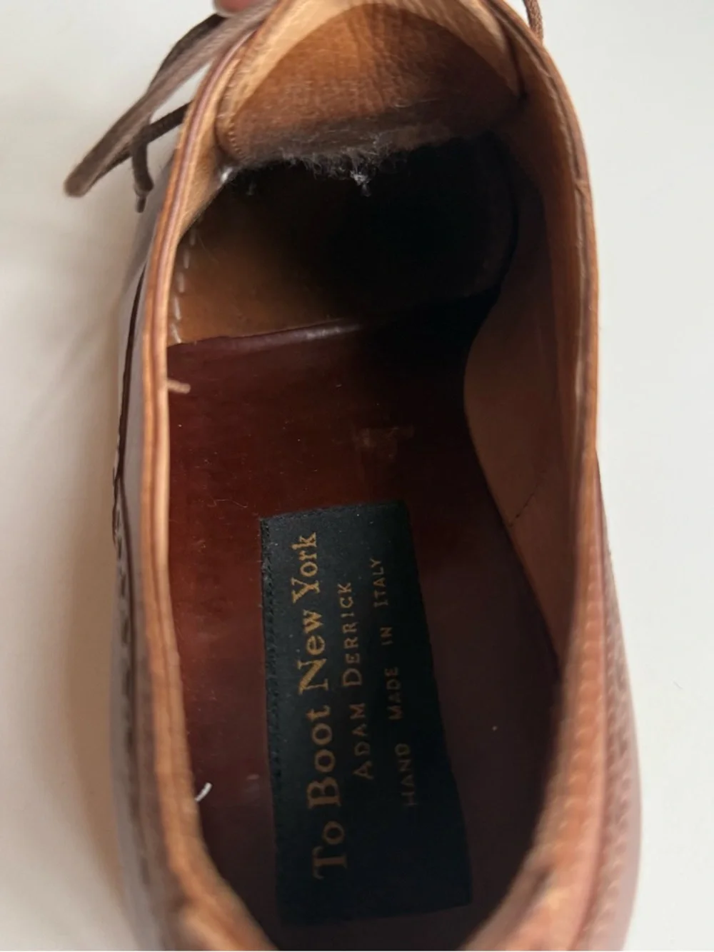To Boot New York Derrick 9 1/2 Hand Made Italy Brown Leather Oxford Dress Shoes